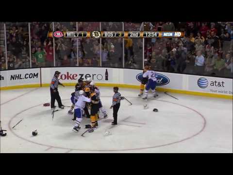 Bruins-Habs line brawl and more 4/9/09 [HD]