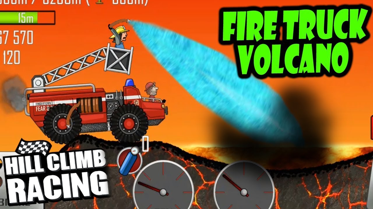 Hill Climb Racing - FIRE TRUCK on Volcano | GamePlay - YouTube