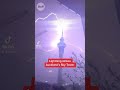 Lightning strikes the Sky Tower during a storm in Auckland on Wednesday night. 📹 Max Downing-Webb