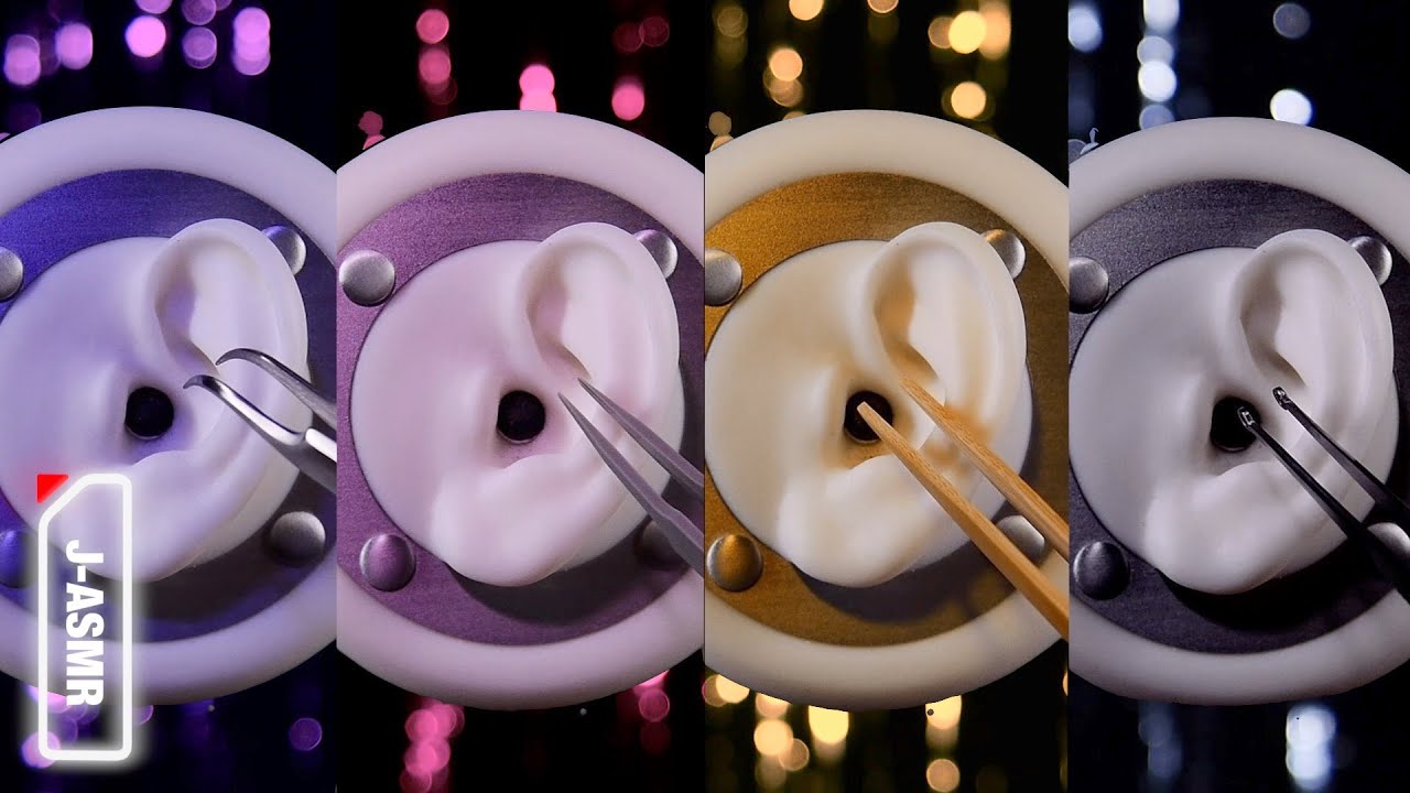 ASMR]耳が😳ってなる4種類のピンセット耳かき - Intense Ear Cleaning