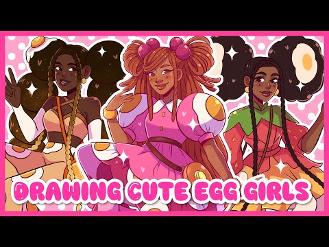 Drawing CUTE Breakfast Girls (Character Design Challenge!)