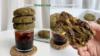[비건베이킹] 속이 꽉찬 비건 말차 르뱅쿠키 만들기 ⎮ 노버터 노계란 비건 녹차쿠키 만들기 ⎮ Vegan Green tea Levain Cookies