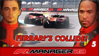 LECLERC AND HAMILTON COLLIDE?! (F1 Manager 23 - Lewis to Ferrari #5)