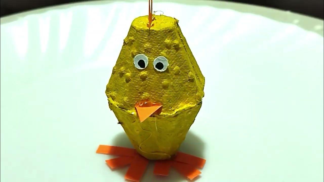 How to make Rooster from egg tray DIY Egg Carton Craft ideas for Kids