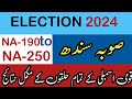 Election results 2024  national assembly seats from sindh  na190 to na250  eden garden times