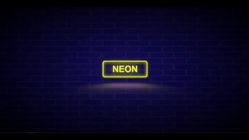 Neon Button With Amazing Reflection