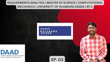 REQUIREMENTS ANALYSIS | MASTER OF SCIENCE | COMPUTATIONAL MECHANICS | UNI OF DUISBURG-ESSEN | EP.3
