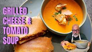 Extra Crispy Grilled Cheese Sandwiches and Creamy Tomato Soup