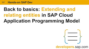 Extending and relating entities in SAP Cloud Application Programming Model