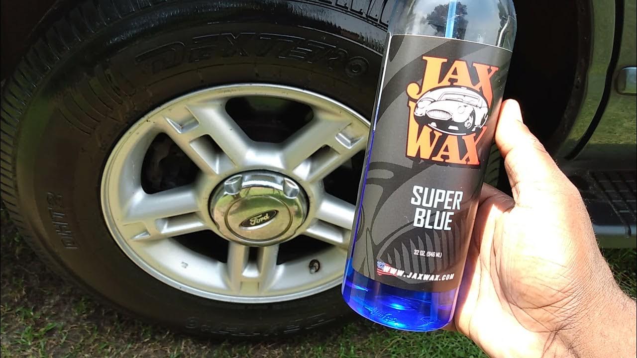 Jax wax super blue solvent base tire dressing demo review dries to the