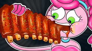 Mukbang Grilled Beef Ribs With Mommy Long Legs Family 우대갈 Asmr Mukbang Animation