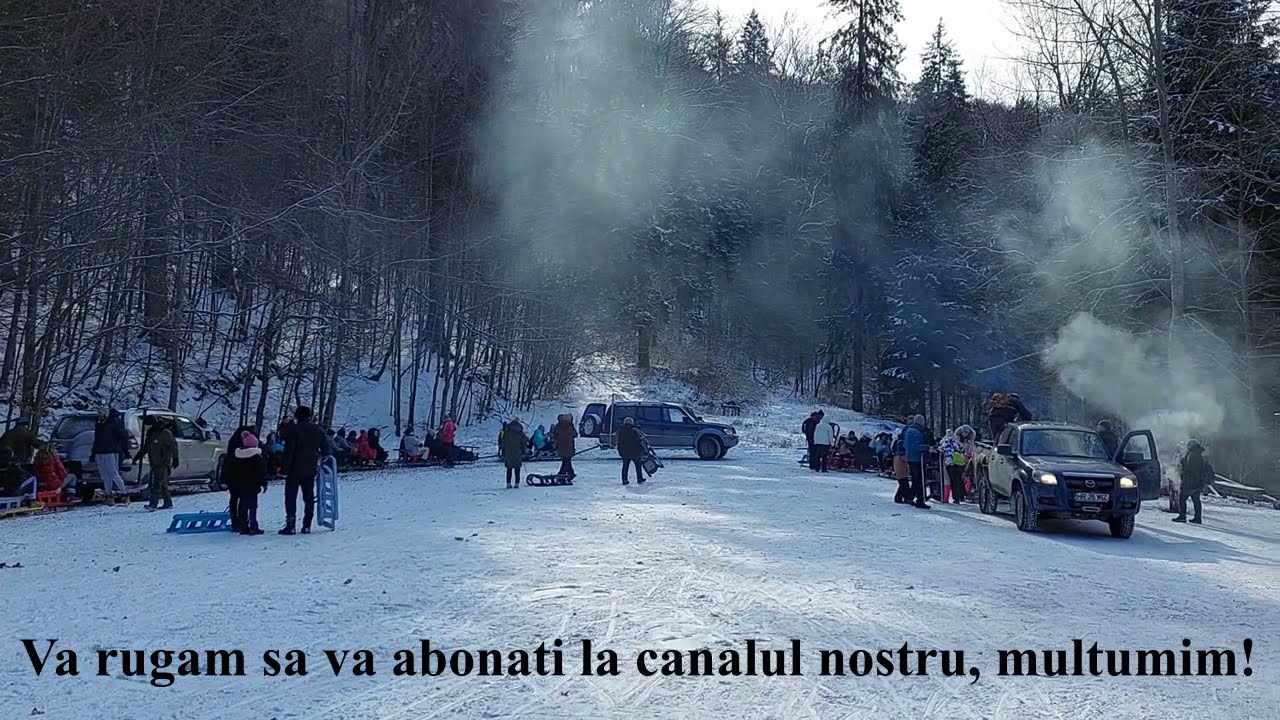 Lacul Sfanta ANA iarna - Harghita - Romania - Partie de sanie 1,5 km + tractarea saniilor cu masina
