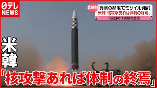 【北朝鮮】異例の頻度でミサイル発射  米韓の国防相が会談…