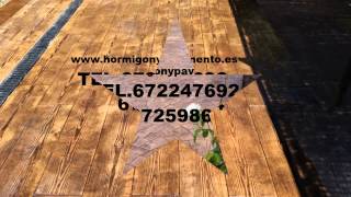 Hormigon impreso como se hace en Barrax , Albacete