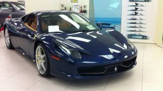 My first 458 italia! i love this color combo of the dark blue with tan
interior! get some up-close shots details car as well.