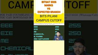 BITSAT 2026 Expected Marks vs Bits Pilani all branches | All branch safe score for BITSAT 2026 #bits