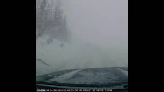 Spring Blizzard Driving - Little Cottonwood Canyon, Utah - April  6, 2024