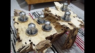 Çürümüş Ağaç Kütüğünden Orta Sehpa Yapimi Ve Servi̇s Tepsi̇si̇ (Orta Sehpa Tasarim)