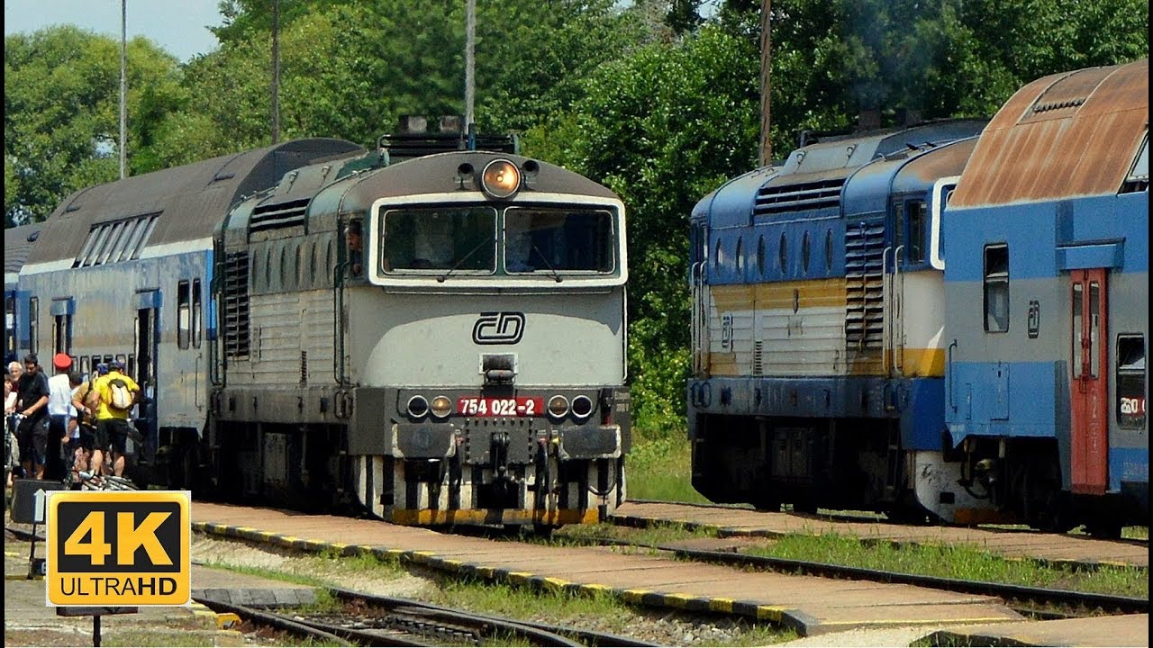 Vlaky Třeboň 9.7.2018 (4K)