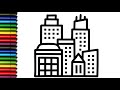 How to Draw a City and Skyscrapers for Kids | Easy Step-by-Step Drawing Tutorial