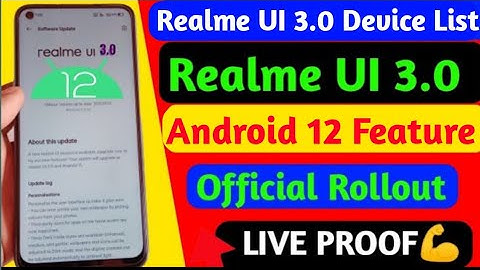 Realme UI 3.0 Update Device List//Realme Android 12 New update Features//Android 12 update