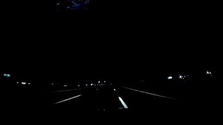 Unlit sections of a freeway, Olympia Odos, Greece (freeway / motorway driving) - onboard camera