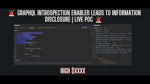 🚨 GraphQL Introspection Enabled Leads to Information Disclosure | LIVE PoC 🚨