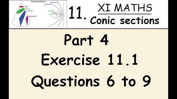 Kerala State 11th math - Chapter 11 - Conic sections - Part 4 - Exercise 11.1 - Questions 6 to 9
