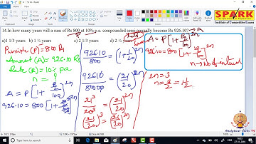 SI and CI || Question 14||Spark Institute || Easy Arithmetic ||  Krishna Sir