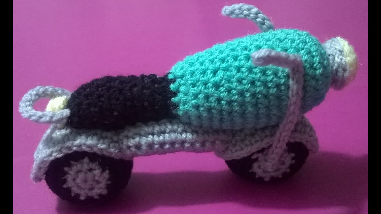MOTO AMIGURUMI UNCINETTO,MOTOCICLE CROCHET HOOK