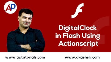 DigitalClock in Flash Using Actionscript | Flash Actionscript Tutorial