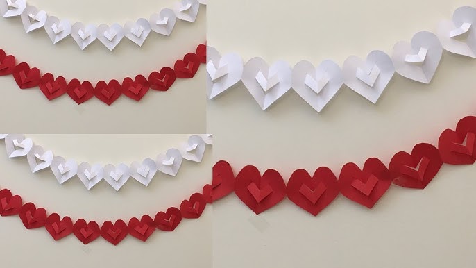 DIY Paper Heart Garland - The Easiest Paper Heart Craft!