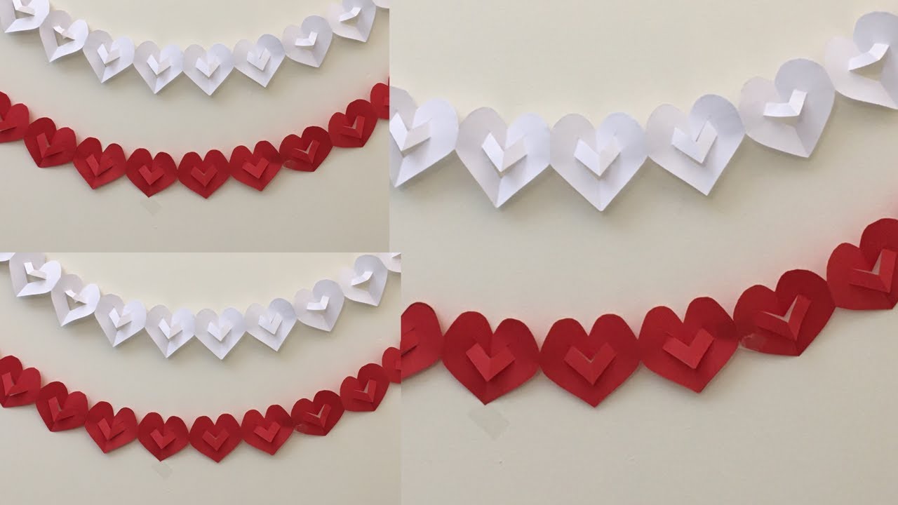 Paper Heart Garland Diy Wedding Day Decoration Simple Party