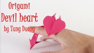 Origami Devil heart easy - Yakomoga Origami easy tutorial