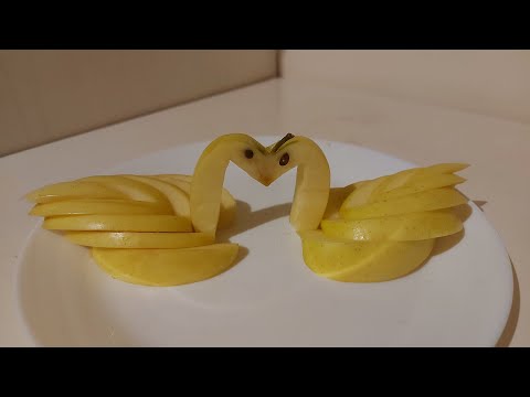 Apple Swan Carving@AnnalynUrmatanMixTv@Team Jewel's Five ❤️🦋❤️🦋