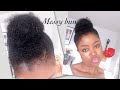 Messy Bun With Extensions/ Natural Hair