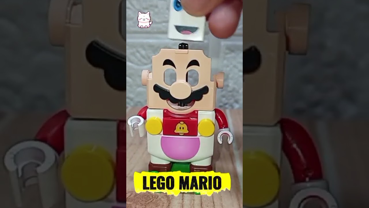 Build Lego Mario into Pink Cat 
