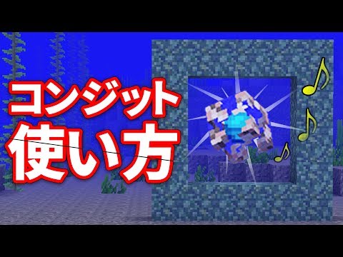 コンジット Conduit 使い方 仕組み レシピ素材解説 オウムガイの殻 海洋の心 マインクラフト1 13 Youtube