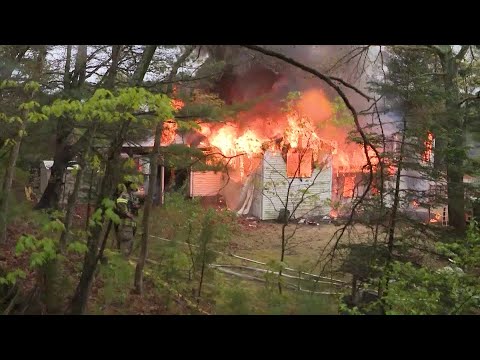 VIDEO NOW: Home in Johnston destroyed by fire, family pet killed