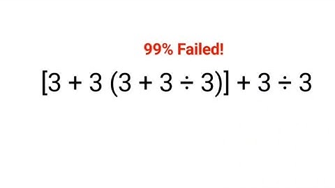 [3 + 3(3 + 3 ÷ 3)] + 3 ÷ 3 = ? 99% zal het fout hebben! Kun jij deze wiskundesom oplossen? #wisku...