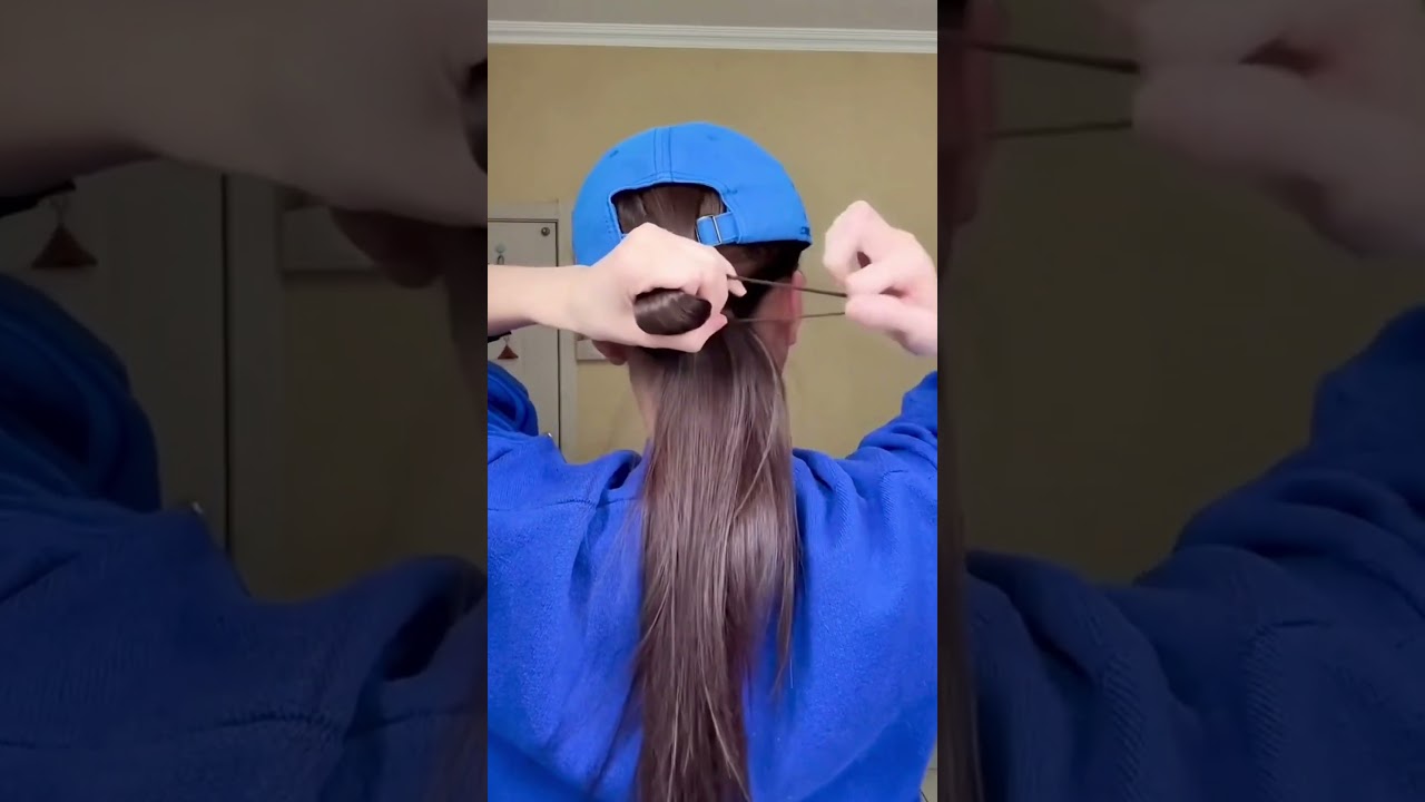 모자쓰고 머리 묶는법 #쪼마니헤어