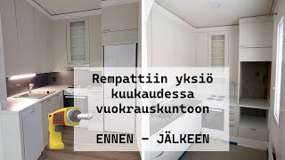 Yksiön remontointi, sijoitusasunnon remontti ENNEN-JÄLKEEN