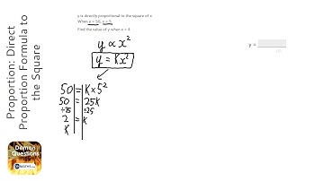 Proportion: Direct Proportion Formula to the Square (Grade 7) - OnMaths GCSE Maths Revision