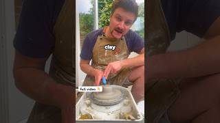 Pottery tutorial: how to open up clay on a pottery wheel #potterywheel #ceramic #clay #pottery