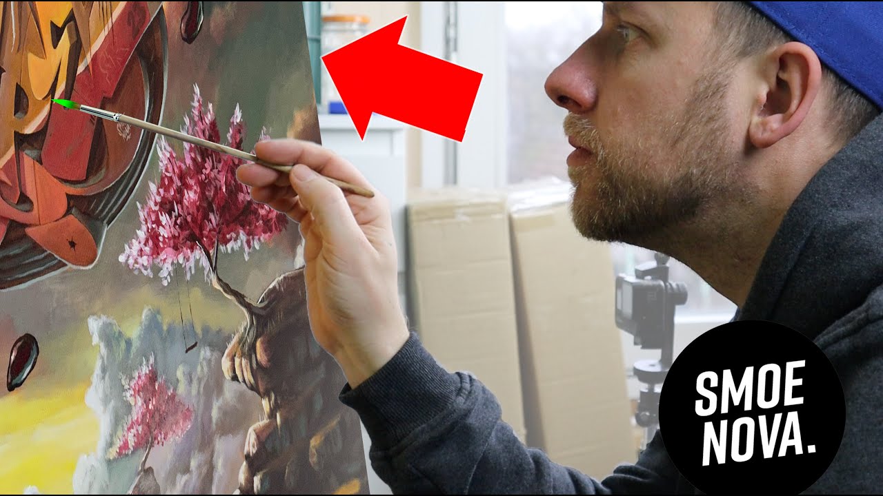 How I paint a surrealistic CANVAS | full process.