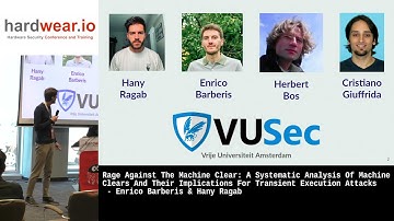 Hardwear.io NL 2021 : An Analysis Of Machine Clears For Transient Execution Attacks by Enrico & Hany