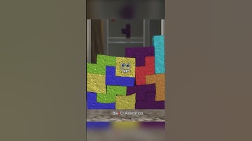 TETRIS SPONGE #shorts #blender #animation #tetris #puzzle #softbody #satisfying #sponge #spongebob