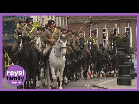 Windsor Household Cavalry Salute Prince Philip Opposite Windsor Castle