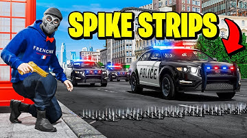 Using SPIKE STRIPS To Escape The Cops In GTA 5 RP