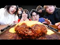5kgの「超巨大チーズinハンバーグ」をメンバーみんなで爆食したら最高に幸せでした…